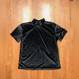 Vintage Bedford Fair mock neck velvet T-shirt Size Large